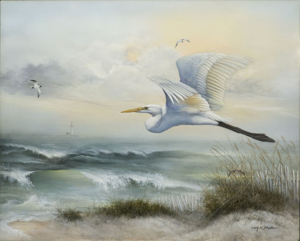 "Windbreakers" Great Egret